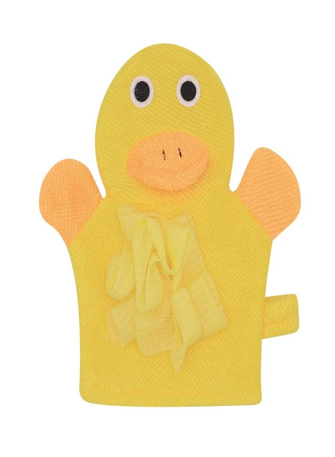 Caviotess Cute Duck Bath Mesh Shower Ball Pouf Loofahs Exfoliating Bath Sponge Body Cleaner for Children Kids - Image 1